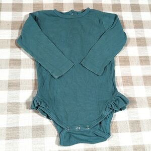18-24M Kate Quinn Green/Teal long sleeve ribbed onesie